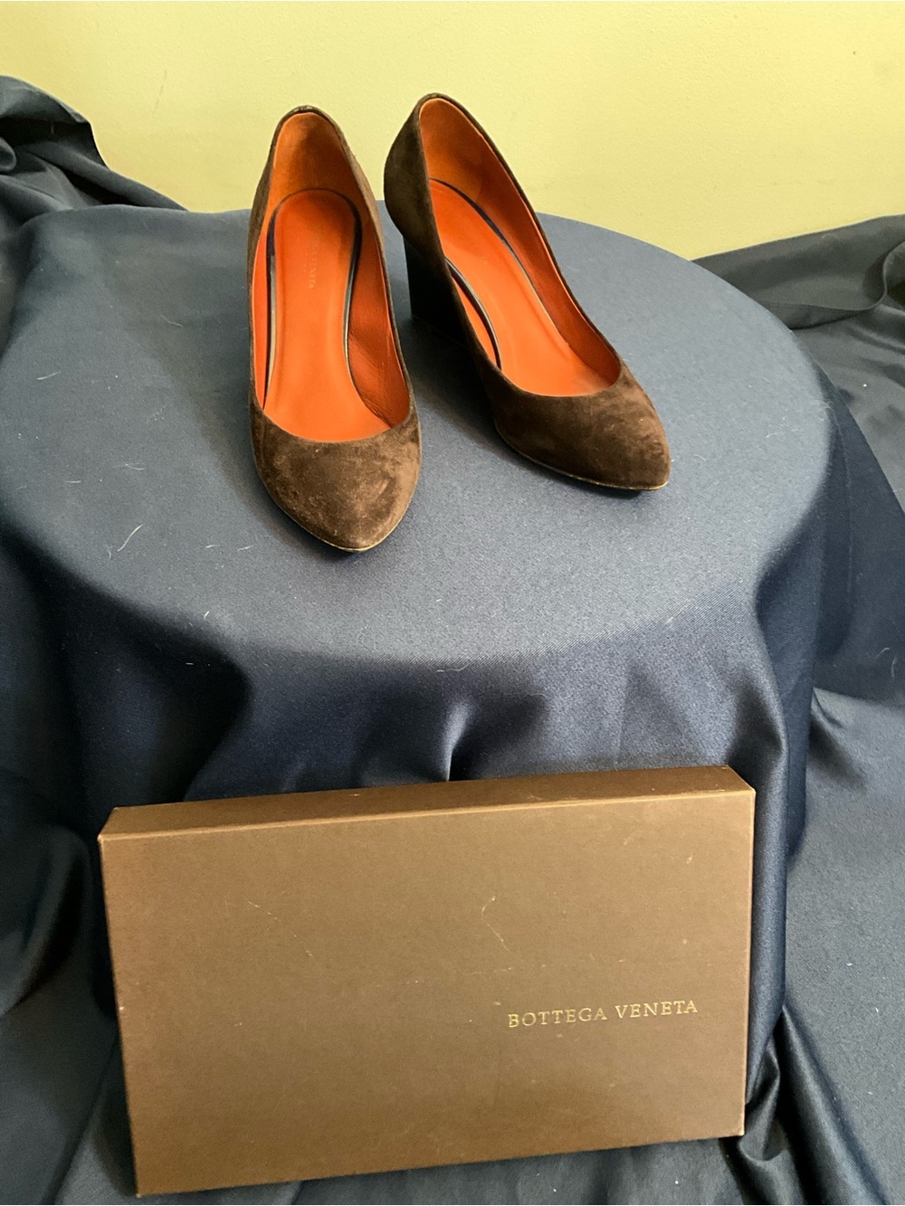 Bottega Veneta Dark Brown Suede Pointed Toe Pumps